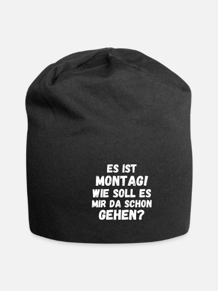 Montag - Jersey-Beanie - Schwarz