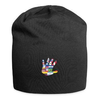 Amérique latine Amérique du Sud main drapeau cadeau Latin - Bonnet en jersey - noir - Devant