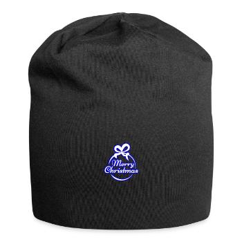 Merry Christmas Neon Blue Christmas - Jersey Beanie - black - Front