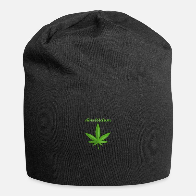 Amsterdam Weed Cannabis Leaf - Jersey-Beanie - Schwarz
