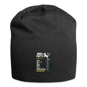 Sternzeichen Widder - Jersey-Beanie - Schwarz - Vorne