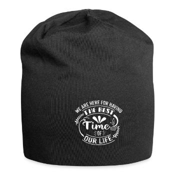 Wochenende mit Freunden in Gruppe Trinken Party - Jersey-Beanie - Schwarz - Vorne