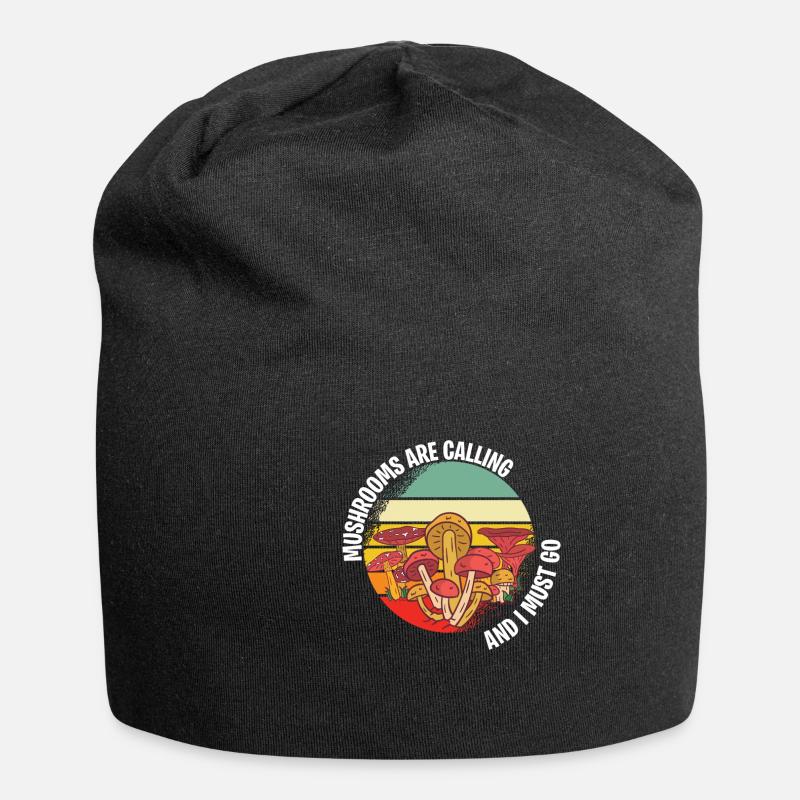 Cueilleurs de champignons et amis champignons - Bonnet en jersey - noir