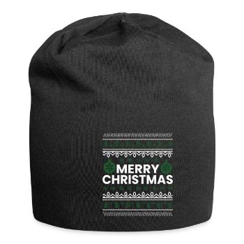 Joyeux Noël et Joyeux réveillon de Noël - Bonnet en jersey - noir - Devant