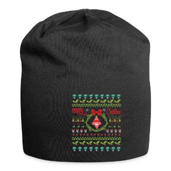 Frohes Fest an Weihnachten - Jersey-Beanie - Schwarz - Vorne