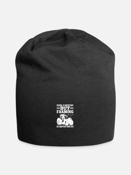 Die Schule ist wichtig, aber die Landwirtschaft is - Jersey-Beanie - Schwarz