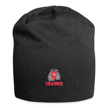 Beer Pong Trainer Spiel Party Spaß Freunde - Jersey-Beanie - Schwarz - Vorne