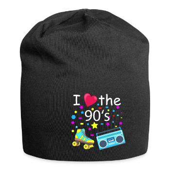 I love the 90s - Neunziger Party T-Shirt Retro - Jersey-Beanie - Schwarz - Vorne
