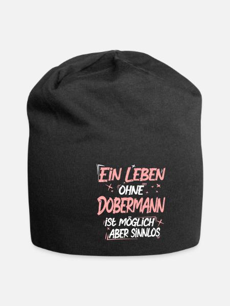 Dobermann - Jersey-Beanie - Schwarz