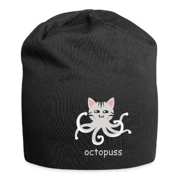 Cat octopuss Funny Animal Puns - Jersey Beanie - black - Front