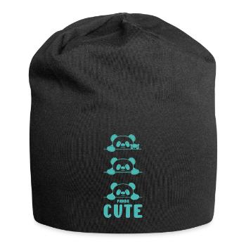 Panda Power Geschenk Bär Tier Geschenkidee - Jersey-Beanie - Schwarz - Vorne