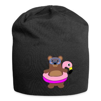 Taucher Bär Flamingo - Jersey-Beanie - Schwarz - Vorne