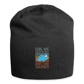 Dino Dinosaurier Trex Urzeit Geschenk - Jersey-Beanie - Schwarz - Vorne