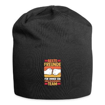 Beste Freunde - Jersey-Beanie - Schwarz - Vorne