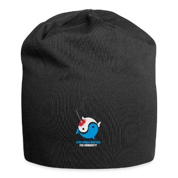 Stop Whale Hunting For Humanity - Jersey-Beanie - Schwarz - Vorne