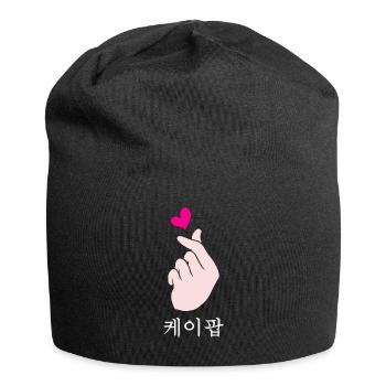 Funny K-Pop - KPop Hand Symbol Cute Korean Music - Jersey-Beanie - Schwarz - Vorne