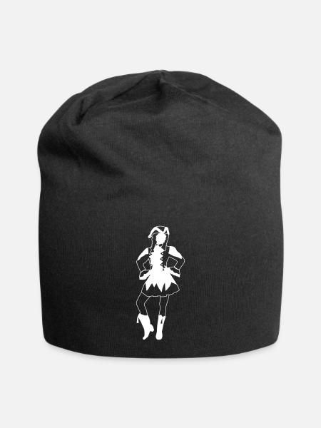Karneval - Jersey-Beanie - Schwarz