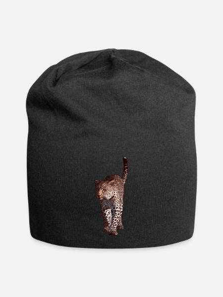 Leoparden Afrika Leopard Raubtier Tiermotiv Tier - Jersey-Beanie - Schwarz