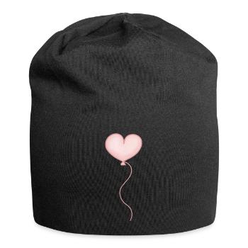 Luftballon Herz rosa pastell - Jersey-Beanie - Schwarz - Vorne