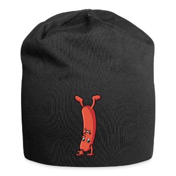 Saucisse qui fait un support à main - Bonnet en jersey - noir - Devant