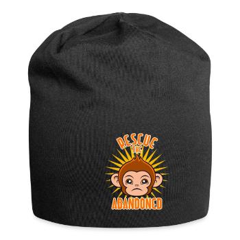 Rescue the Abandoned Cute Monkey Animal Rescue - Jersey Beanie - black - Front