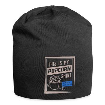 Popcorn-Zitat-Filme für gesundes Essen - Jersey-Beanie - Schwarz - Vorne