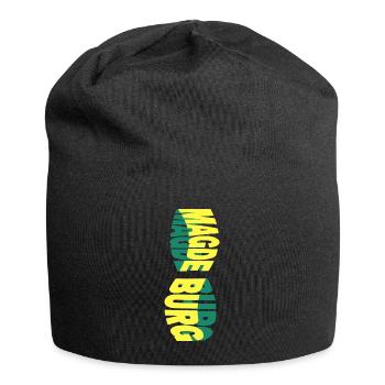Magdebourg Allemagne Ville Skyline Police Colorée - Bonnet en jersey - noir - Devant