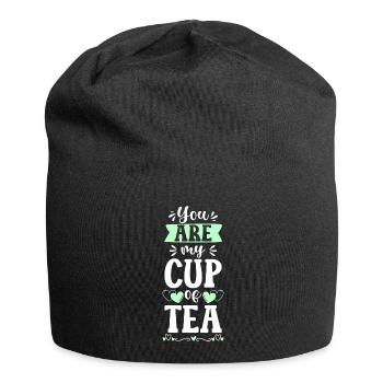 Tea Cup Green Tea Teas - Jersey Beanie - black - Front