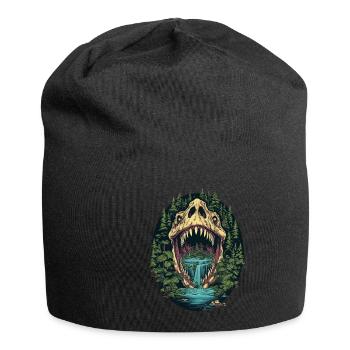 Dinosaurier Dino Fossil Carnivor Herbivor T-Rex - Jersey-Beanie - Schwarz - Vorne
