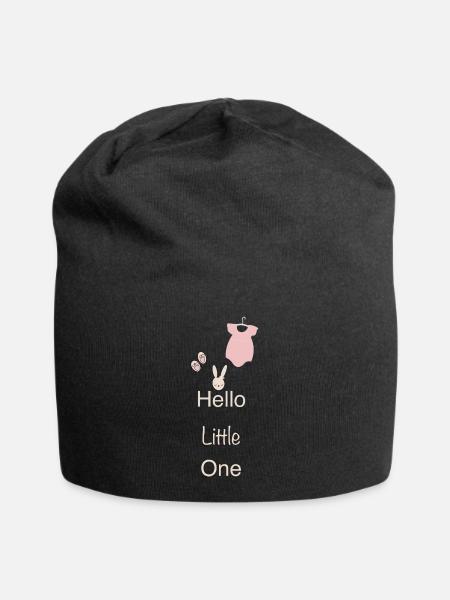 Hello Little one Baby Girl - Jersey-Beanie - Schwarz