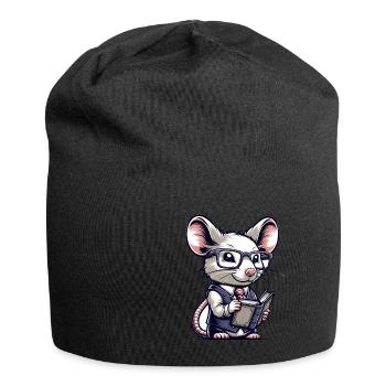 Cute Mouse Teacher - Jersey Beanie - black - Front
