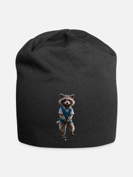 Sport-Waschbär - Jersey-Beanie - Schwarz