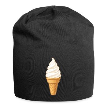 Vanille-Softeis - Jersey-Beanie - Schwarz - Vorne