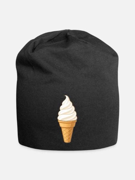 Vanille-Softeis - Jersey-Beanie - Schwarz