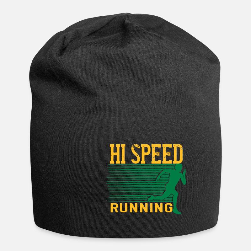 HI SPEED RUNNING vector design - Jersey Beanie - black