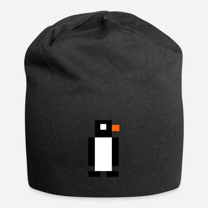 Pixel Pinguin - Jersey-Beanie - Schwarz