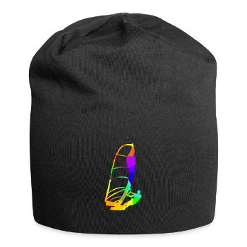Wind Surfing Rainbow Colors Sports - Jersey Beanie - black - Front