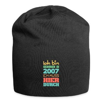 geboren 2007 - Jersey-Beanie - Schwarz - Vorne