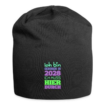 geboren 2028 - Jersey-Beanie - Schwarz - Vorne
