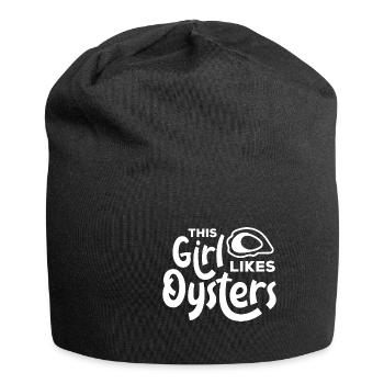 Girl Likes Oysters Seafood Nature Sea Animal - Jersey Beanie - black - Front