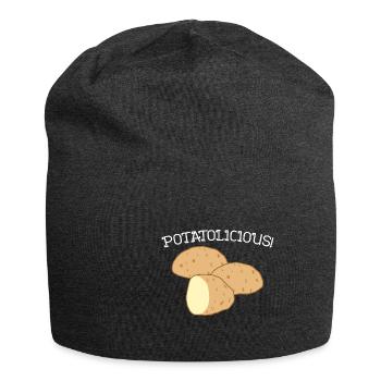 Kartoffel, Gemüse, Gesundes Essen, Kartoffel - Jersey-Beanie - Anthrazit - Vorne