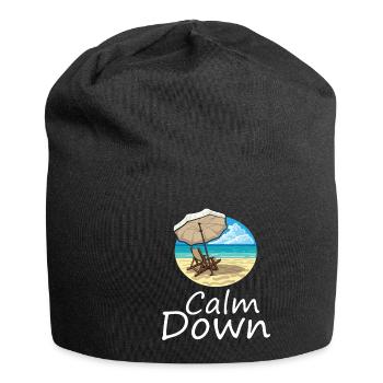 Détente et détente. Calme-toi - Bonnet en jersey - noir - Devant