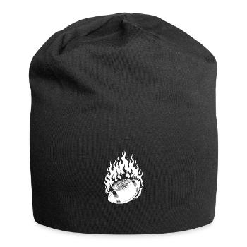 Football américain vintage en flammes et en feu - Bonnet en jersey - noir - Devant