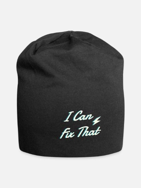 Fix That Electro Worker Craftsman Electrician - Jersey Beanie - black