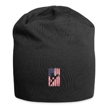 us flag patriotic snowboarding snowboard - Jersey-Beanie - Schwarz - Vorne