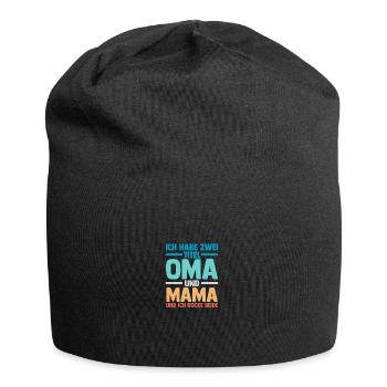 J’ai deux titres : Mamie et Maman - Bonnet en jersey - noir - Devant