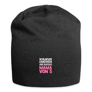 Mom of 5 children - Jersey Beanie - black - Front