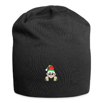 Père Noël Elfe de Noël Bière Elfe de Noël - Bonnet en jersey - noir - Devant