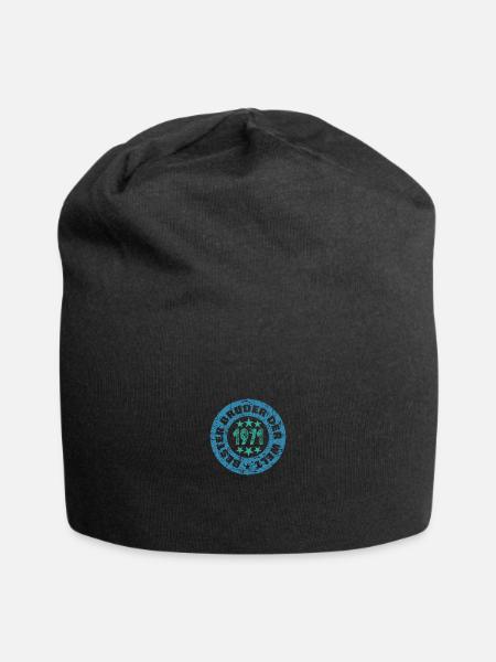 Jahrgang 1971 - Jersey-Beanie - Schwarz