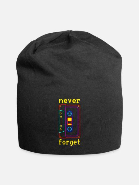 Cassette - N’oublie jamais - Vintage Retro - Bonnet en jersey - noir
